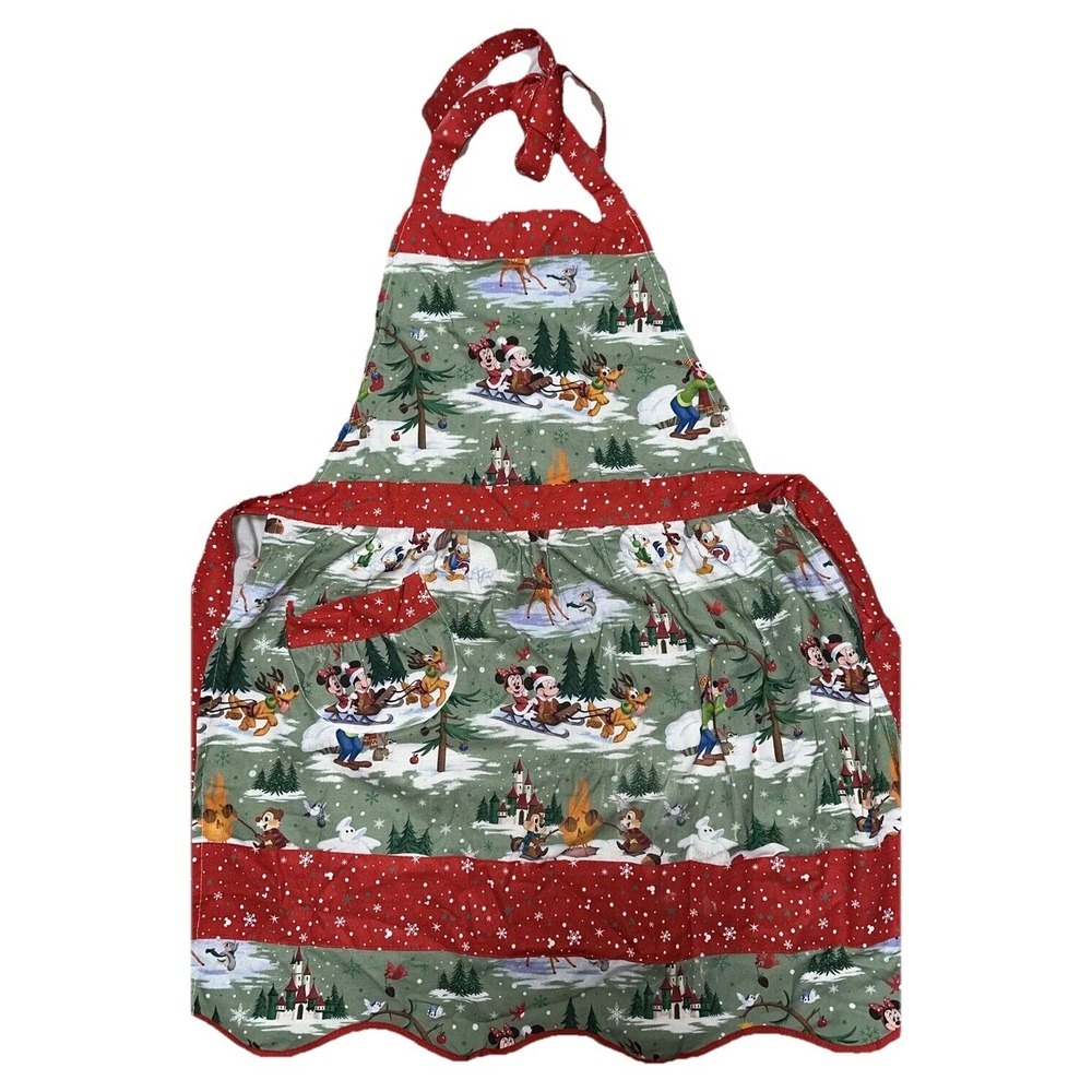 Disney Parks Exclusive Mickey‎ Mouse and Pals Christmas Holiday Adult Apron